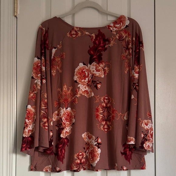 Attitudes by Renée Floral Baroque Print Tunic Top – Size XL - Picture 2 of 6